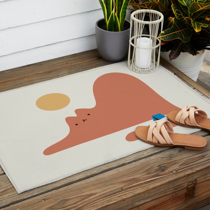 Cat Landscape 118C: Purrfect Campsite C Outdoor Rug Gallery Image 2