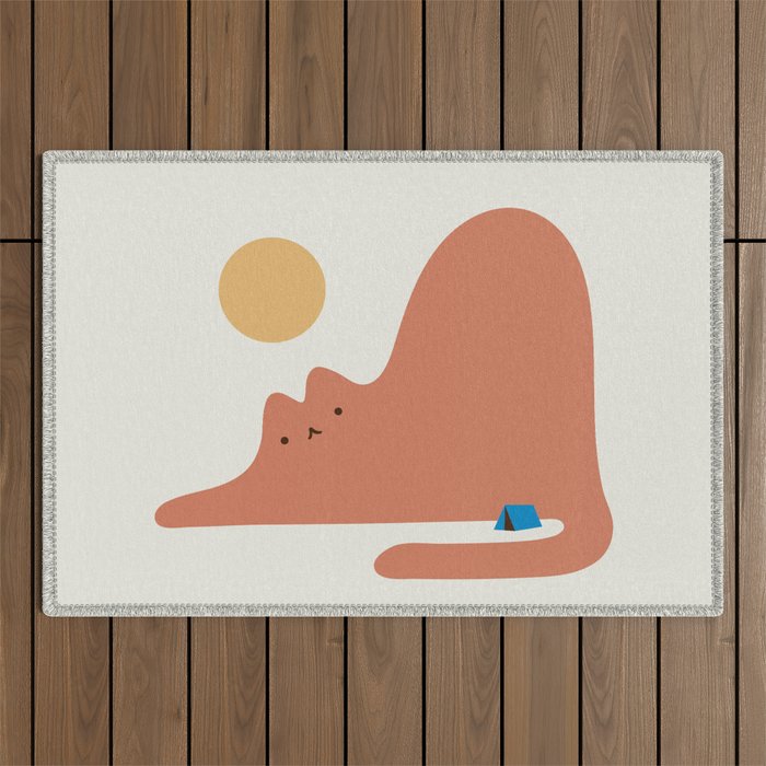 Cat Landscape 118C: Purrfect Campsite C Outdoor Rug Gallery Image 1
