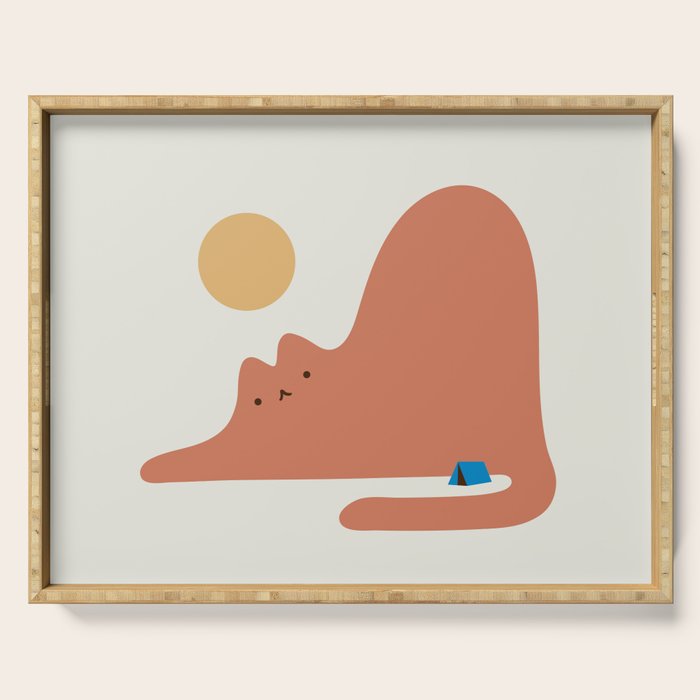 Cat Landscape 118C: Purrfect Campsite C Serving Tray Gallery Image 1
