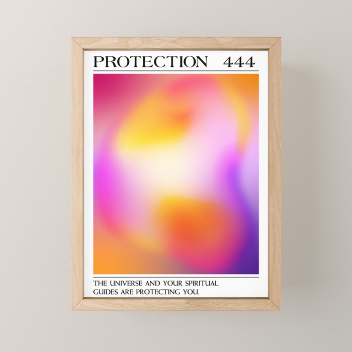 Protection. Angel Number 444. Aura Gradient Mini Art Print Gallery Image 1