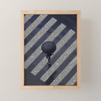 Walking in the rain | rainy |  crosswalks | alone | umbrella | grey Mini Art Print Gallery Image 1