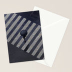 Walking in the rain | rainy |  crosswalks | alone | umbrella | grey Stationery Card Gallery Image 2