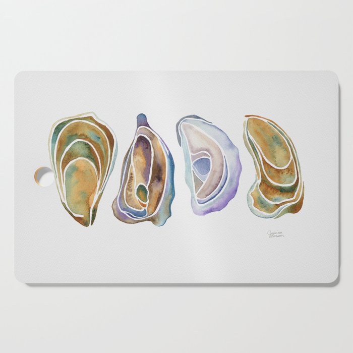 Watercolor Oysters Cutting Board Gallery Image 1