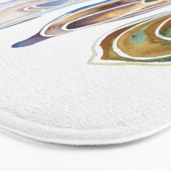 Watercolor Oysters Bath Mat Gallery Image 3