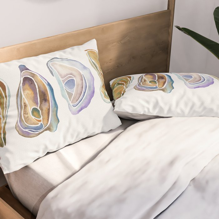 Watercolor Oysters Pillow Sham Gallery Image 2