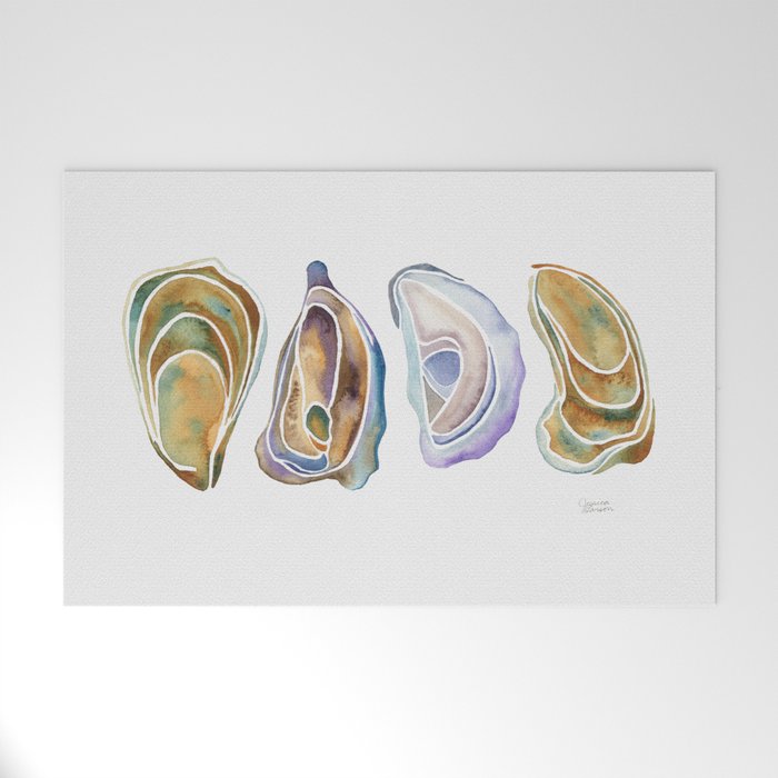Watercolor Oysters Welcome Mat Gallery Image 1