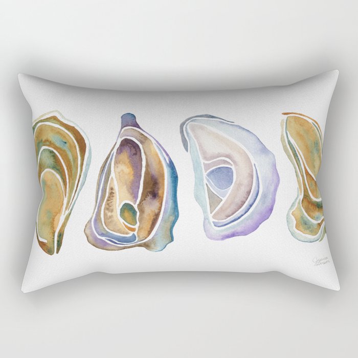 Watercolor Oysters Rectangular Pillow Gallery Image 2