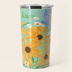 Blue Butterflies and Wildflowers Travel Mug Gallery Image 1