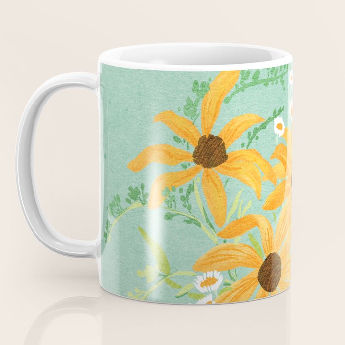Blue Butterflies and Wildflowers Coffee Mug Gallery Image 3