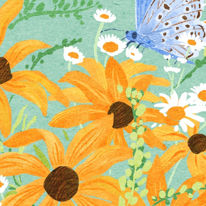 Blue Butterflies and Wildflowers Coffee Mug Gallery Image 2