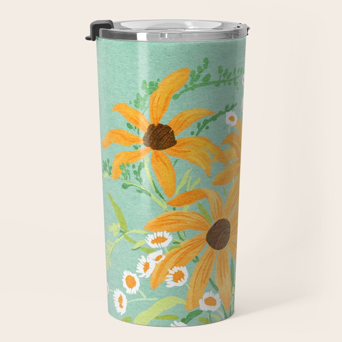 Blue Butterflies and Wildflowers Travel Mug Gallery Image 3