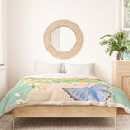Blue Butterflies and Wildflowers Duvet Cover Gallery Image 3
