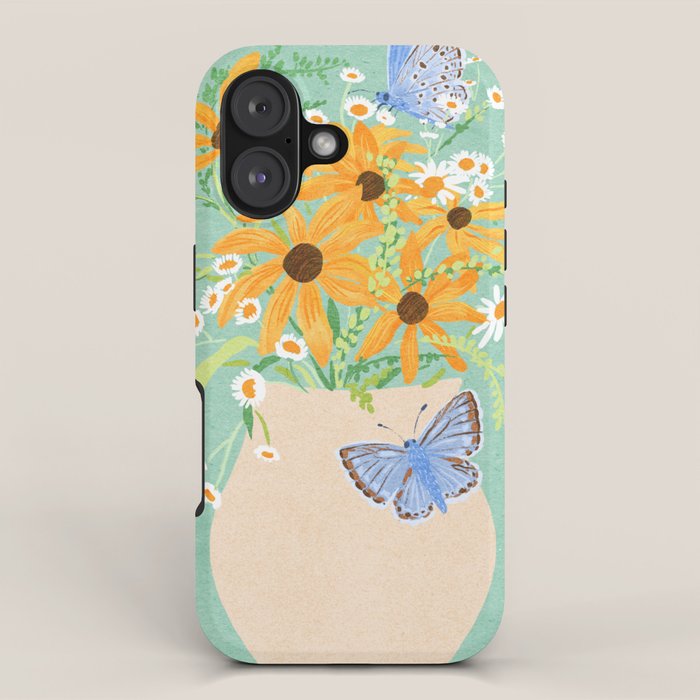 Blue Butterflies and Wildflowers iPhone Case Gallery Image 1