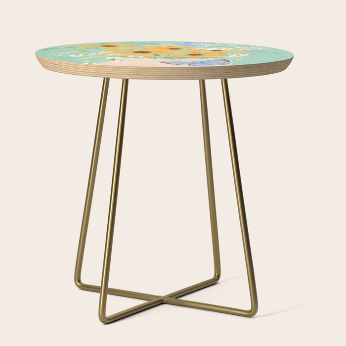 Blue Butterflies and Wildflowers Side Table Gallery Image 1