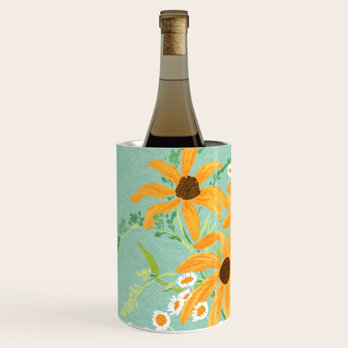 Blue Butterflies and Wildflowers Wine Chiller Gallery Image 2