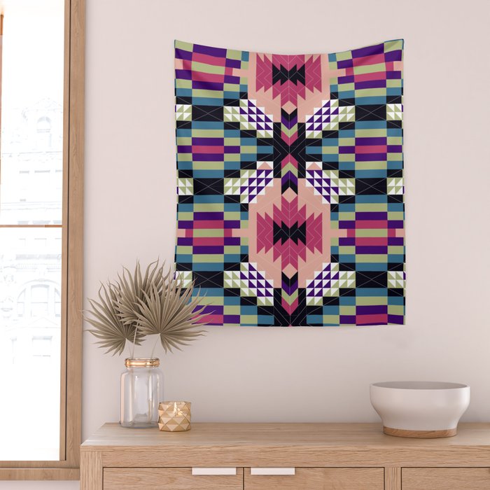 MP Tribal geometric B Wall Tapestry Gallery Image 2