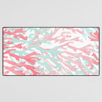 Modern hand painted coral pink teal reef coral floral Desk Mat Gallery Image 3
