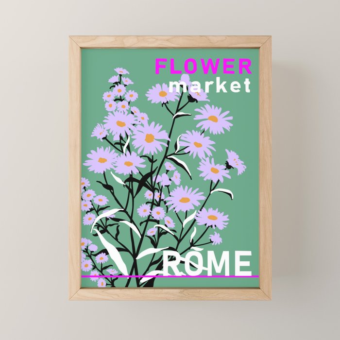Flower Market Rome Mini Art Print Gallery Image 1