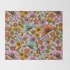 Retro Flower Power - Spring Palette Throw Blanket Gallery Image 2