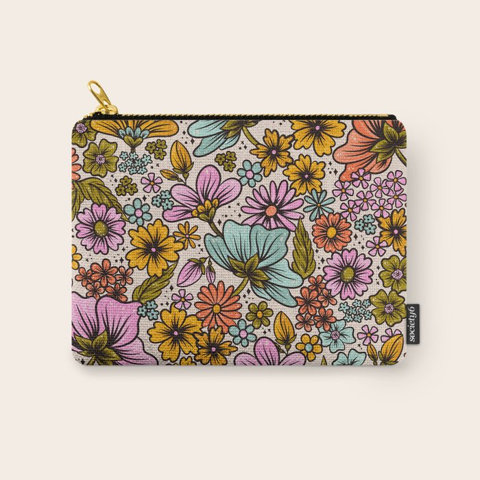 Retro Flower Power - Spring Palette Carry All Pouch Gallery Image 1