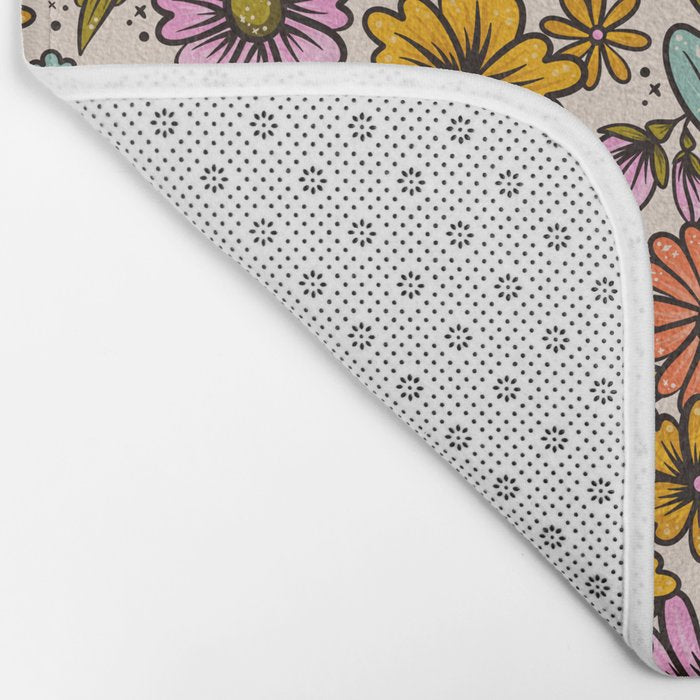 Retro Flower Power - Spring Palette Bath Mat Gallery Image 2