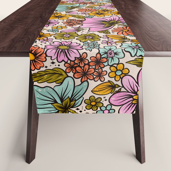 Retro Flower Power - Spring Palette Table Runner Gallery Image 1