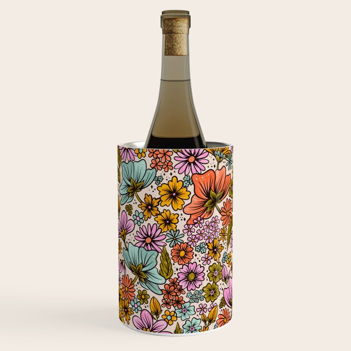 Retro Flower Power - Spring Palette Wine Chiller Gallery Image 1