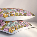 Retro Flower Power - Spring Palette Pillow Sham Gallery Image 3
