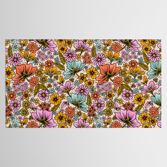 Retro Flower Power - Spring Palette Tablecloth Gallery Image 2