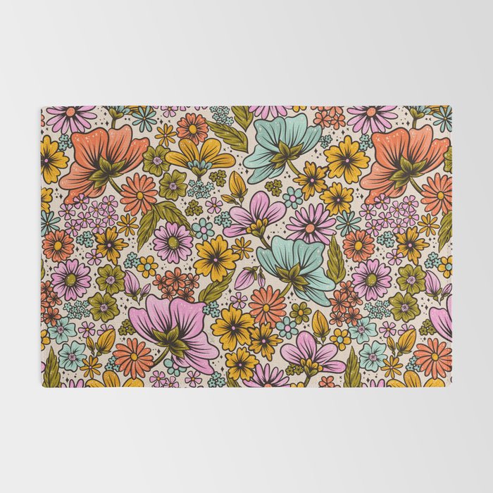 Retro Flower Power - Spring Palette Rug Gallery Image 2