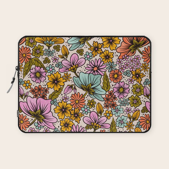 Retro Flower Power - Spring Palette Laptop Sleeve Gallery Image 1