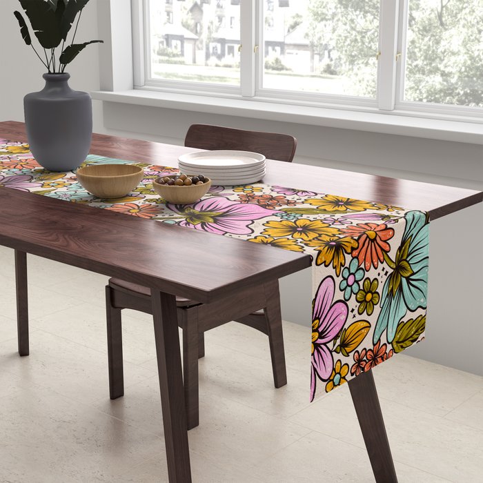 Retro Flower Power - Spring Palette Table Runner Gallery Image 2