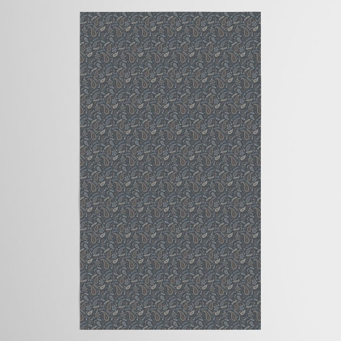Paisley Line Art - Navy Tablecloth Gallery Image 2