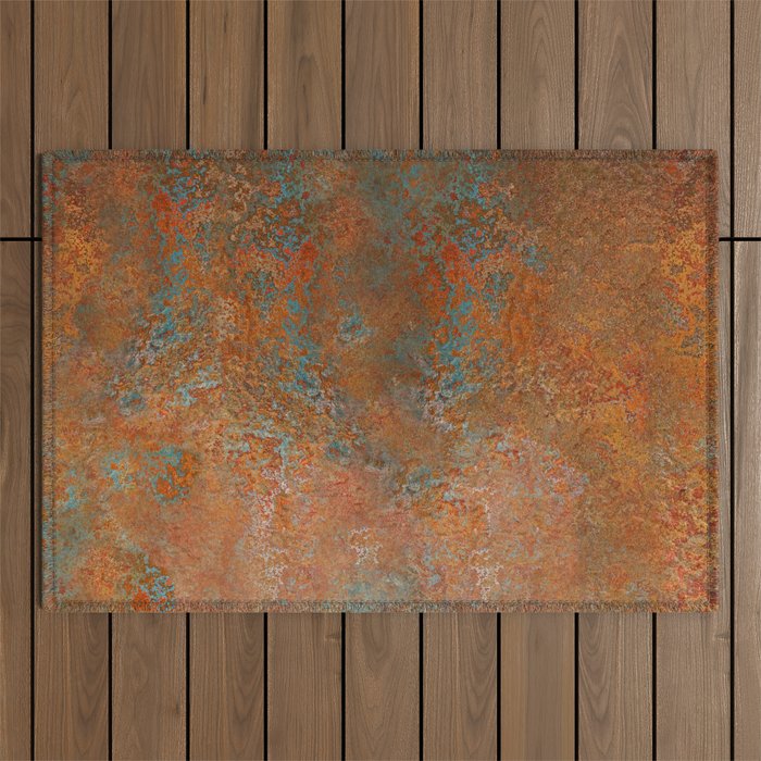 Vintage Rust Copper Outdoor Rug Gallery Image 1