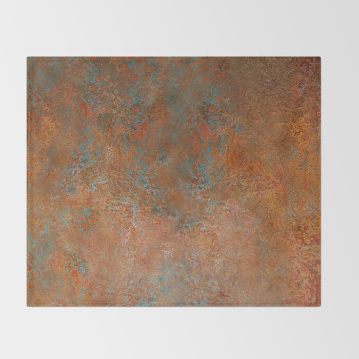 Vintage Rust Copper Throw Blanket Gallery Image 2