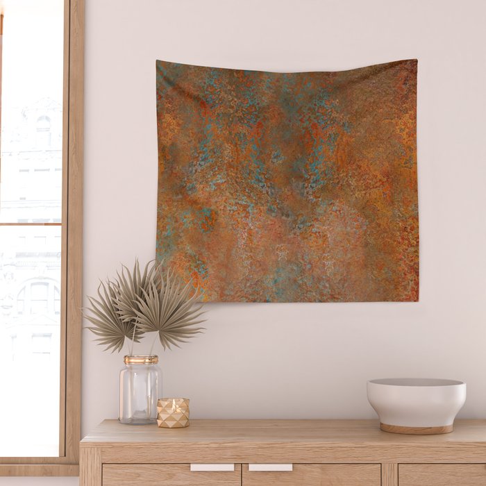 Vintage Rust Copper Wall Tapestry Gallery Image 2