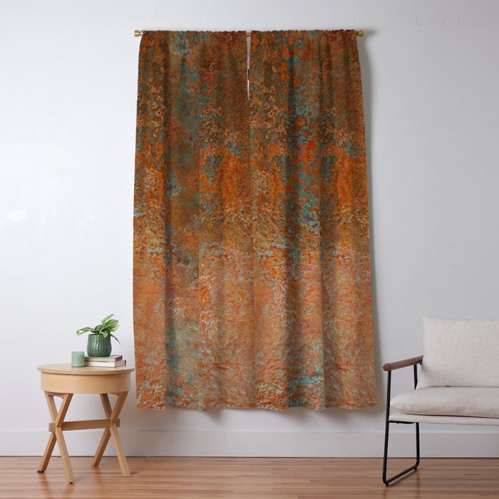 Vintage Rust Copper Window Curtain Gallery Image 5