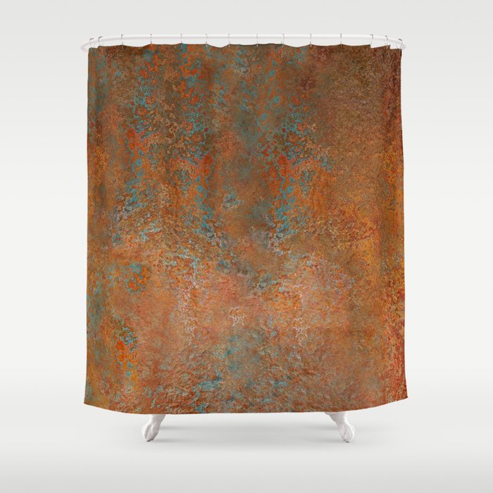 Vintage Rust Copper Shower Curtain Gallery Image 1