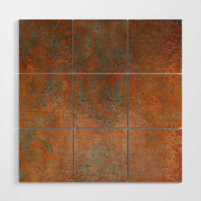 Vintage Rust Copper Wood Wall Art Gallery Image 1