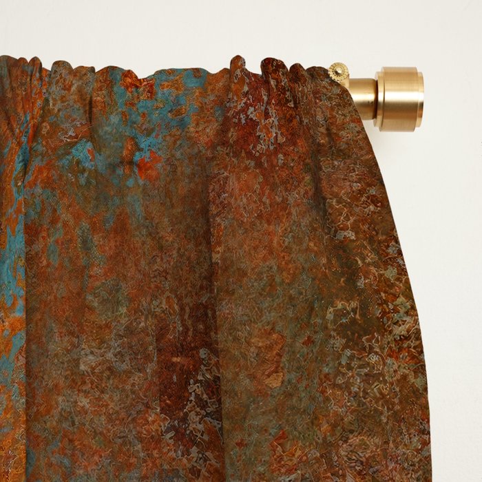 Vintage Rust Copper Window Curtain Gallery Image 2