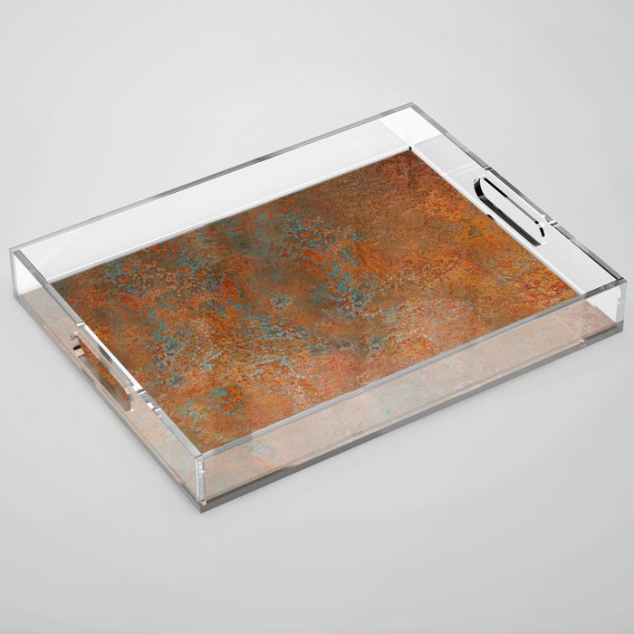 Vintage Rust Copper Acrylic Tray Gallery Image 1