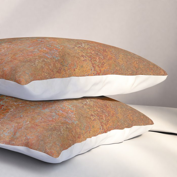 Vintage Rust Copper Pillow Sham Gallery Image 3