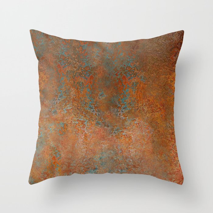 Vintage Rust Copper Throw Pillow Gallery Image 6
