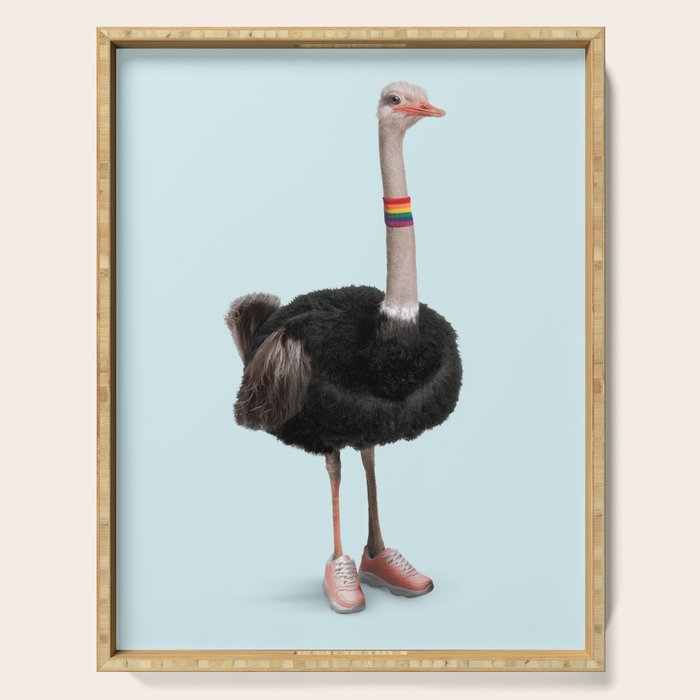 Sporty Ostrich Serving Tray Gallery Image 1