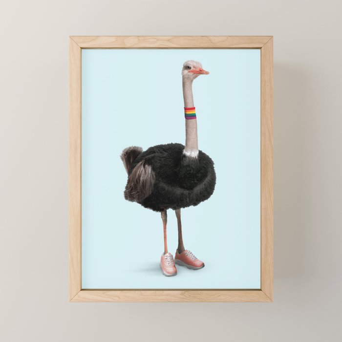 Sporty Ostrich Mini Art Print Gallery Image 1