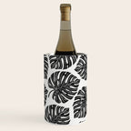 Watercolor Palm Leaves Black and White Wine Chiller Gallery Image 2