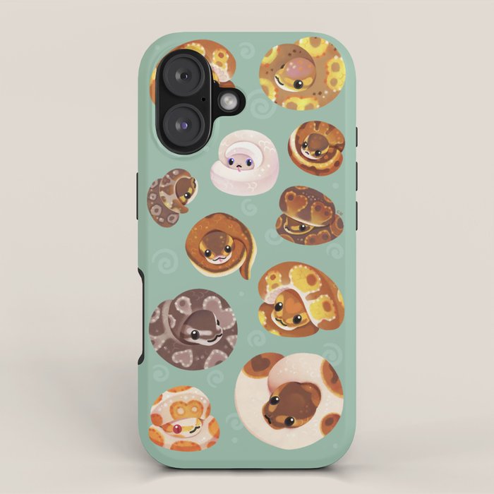 Shy ball pythons - green iPhone Case Gallery Image 1