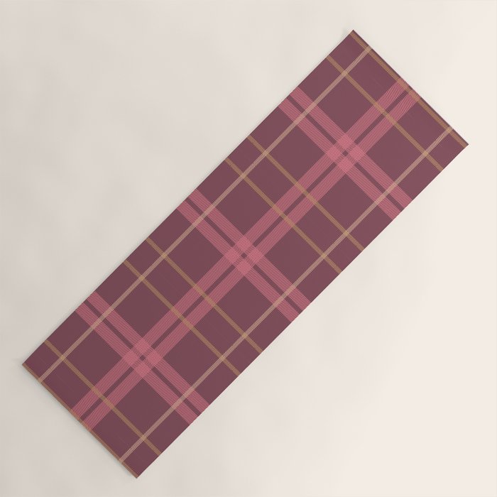 Warm Retro Plaid Pattern Yoga Mat Gallery Image 1