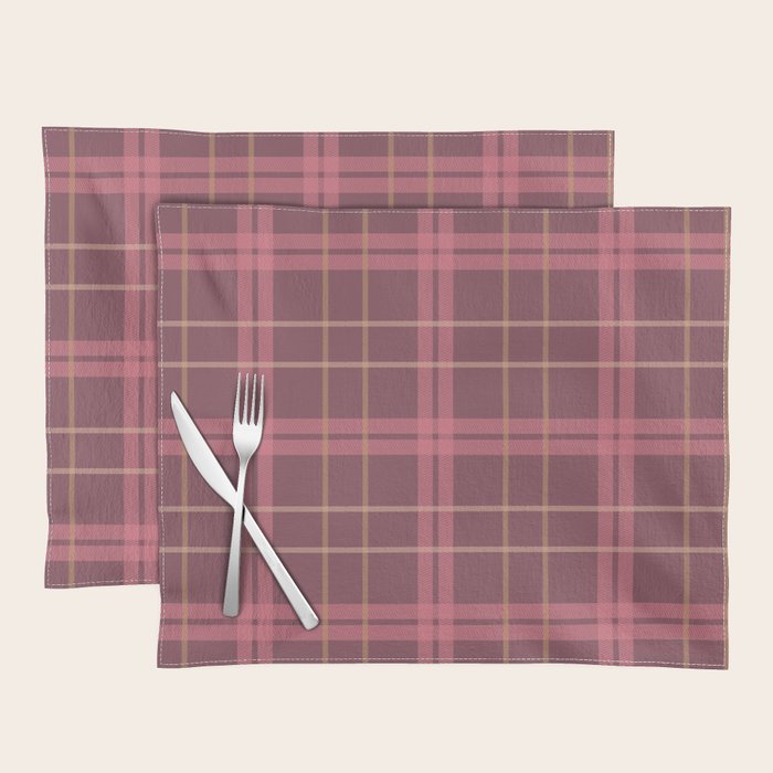 Warm Retro Plaid Pattern Placemat Gallery Image 1