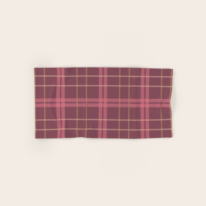 Warm Retro Plaid Pattern Bath Towel Gallery Image 1